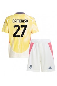 Fotbalové Dres Juventus Andrea Cambiaso #27 Dětské Venkovní Oblečení 2024-25 Krátký Rukáv (+ trenýrky)